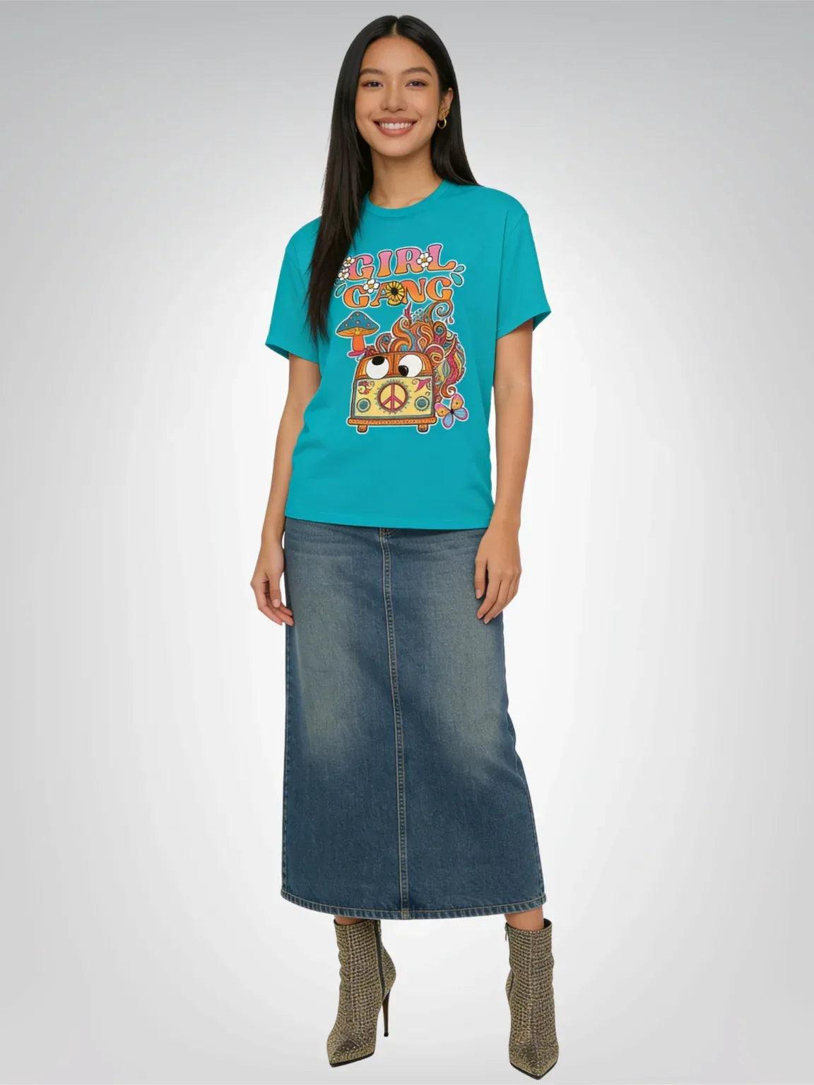 Girl Gang Hippie Van Floral Heavyweight Unisex Tee
