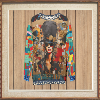 Girl in Chapeau Reflections Patchwork Unisex Sweatshirt (Gold Label)