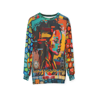 Girl in Colorblock Graffiti Unisex Sweatshirt (Gold Label)