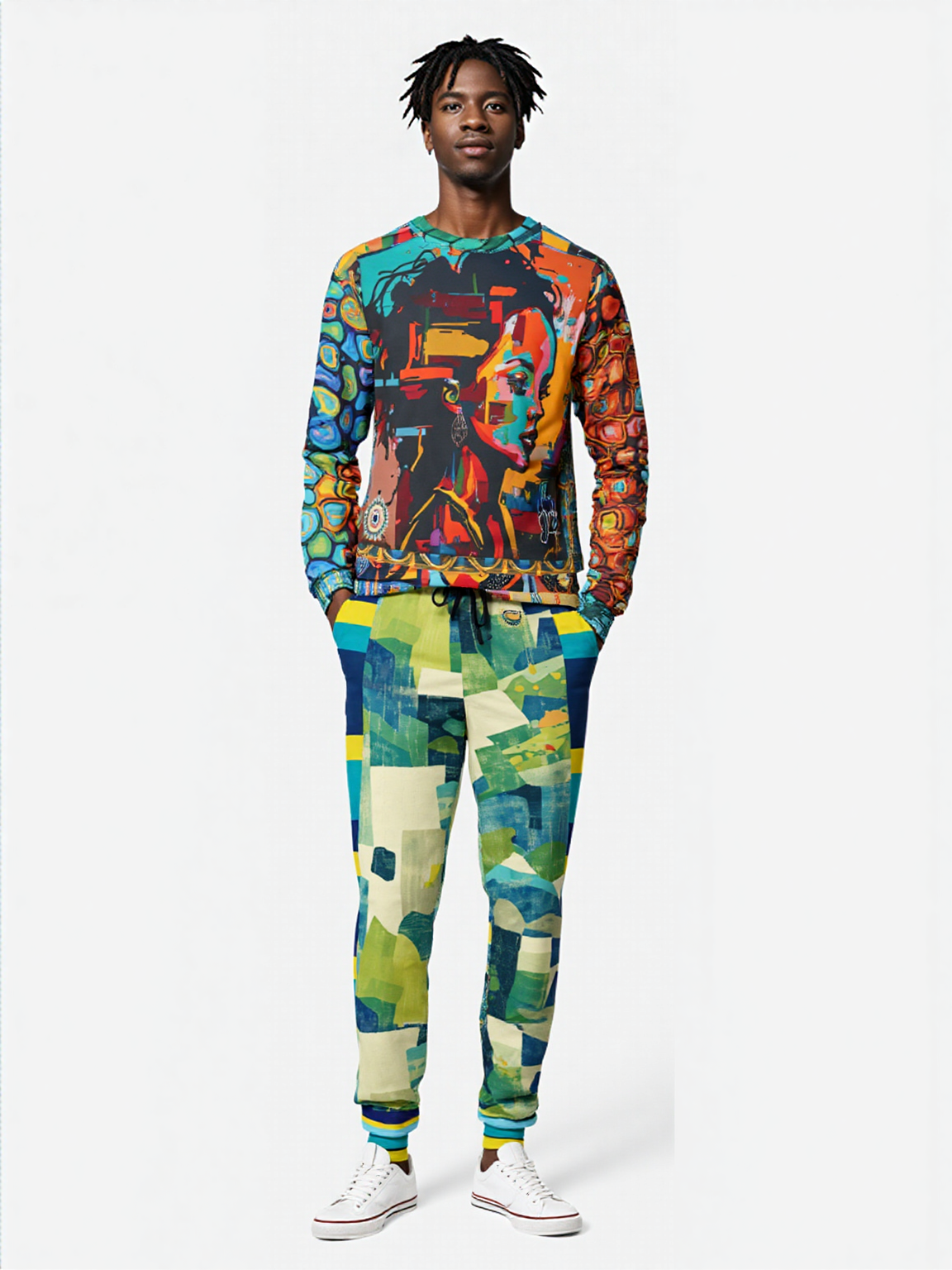 Girl in Colorblock Graffiti Unisex Sweatshirt (Gold Label)