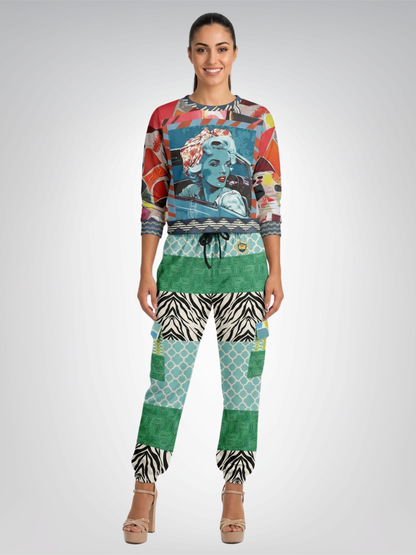 Girl on Blue Highway Cropped Sweatshirt (Gold Label)