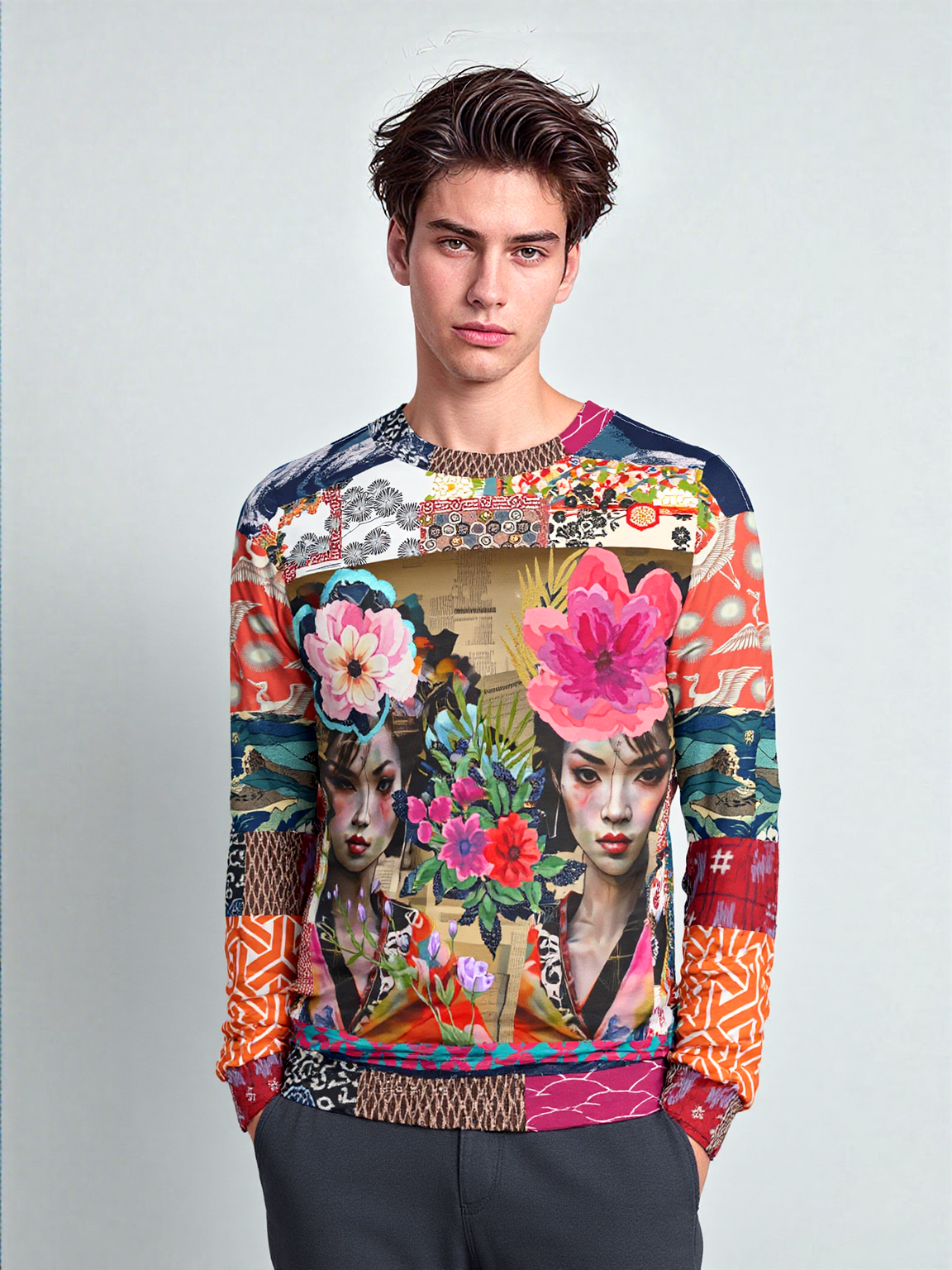 Girls Wrapped in Silk Robes Unisex Sweatshirt (Gold Label)