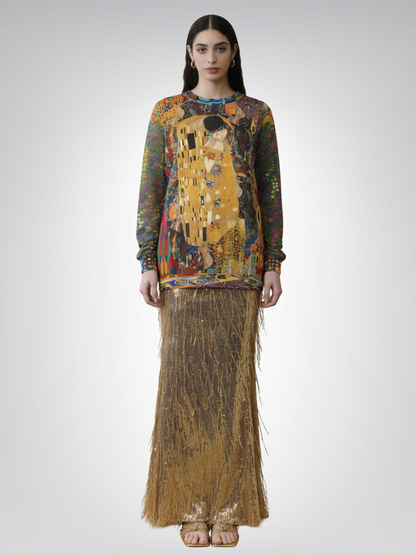 Give Me a Kiss Art Deco Print Unisex Sweatshirt (Gold Label)