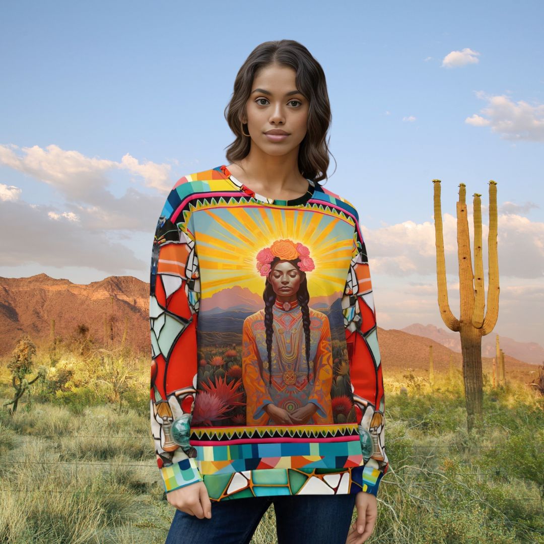 Goddess of the Harvest Mexican  Chicomecōātl Unisex Sweatshirt (Gold Label)