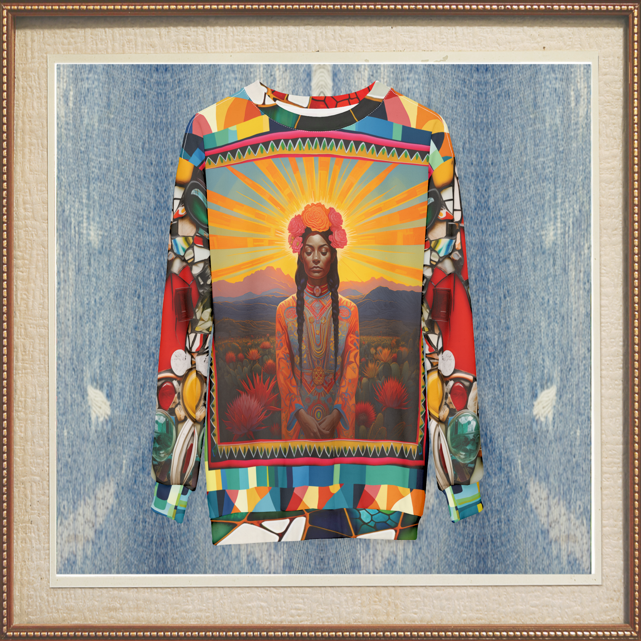 Goddess of the Harvest Mexican  Chicomecōātl Unisex Sweatshirt (Gold Label)