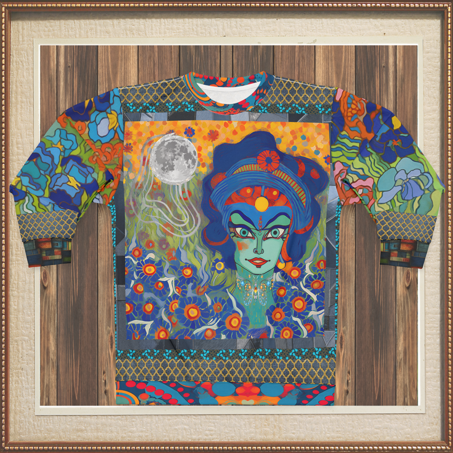 Goddess of the Seven Sisters Floral Print Unisex Sweatshirt (Gold Label)