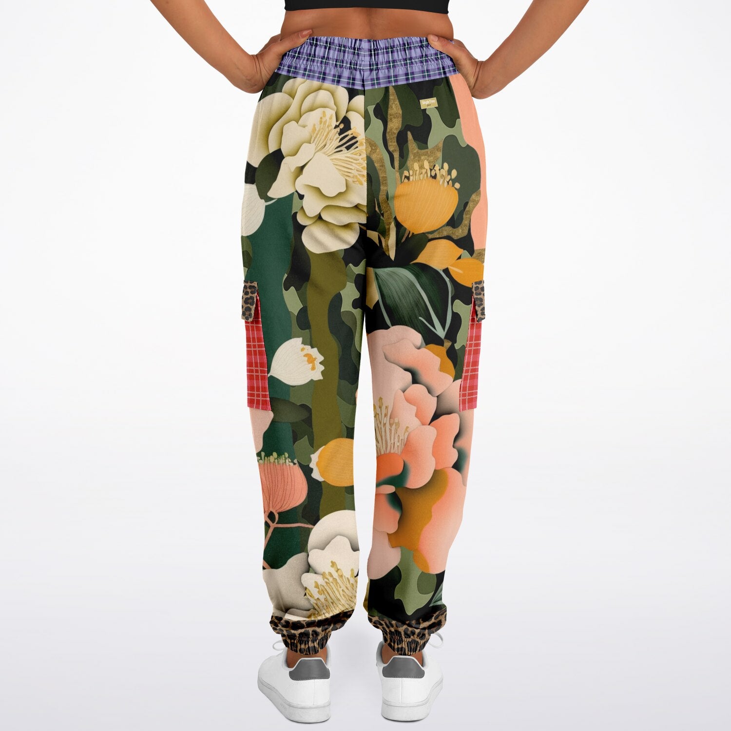 Gold Fish in Garden Floral Splendor Eco-Poly Cargo Joggers