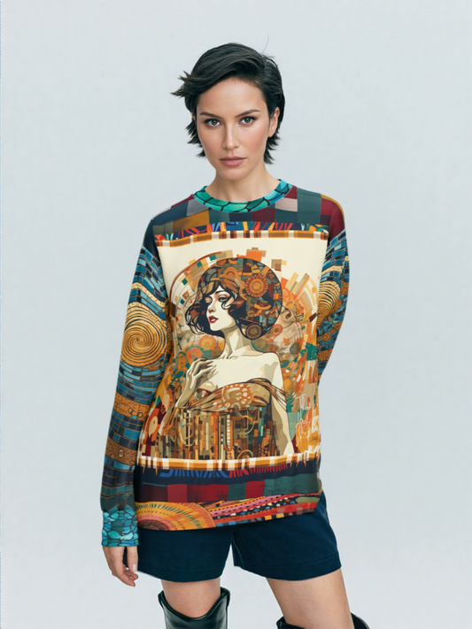 Golden Girl of Flapping Mosaic Print Unisex Sweatshirt (Gold Label)