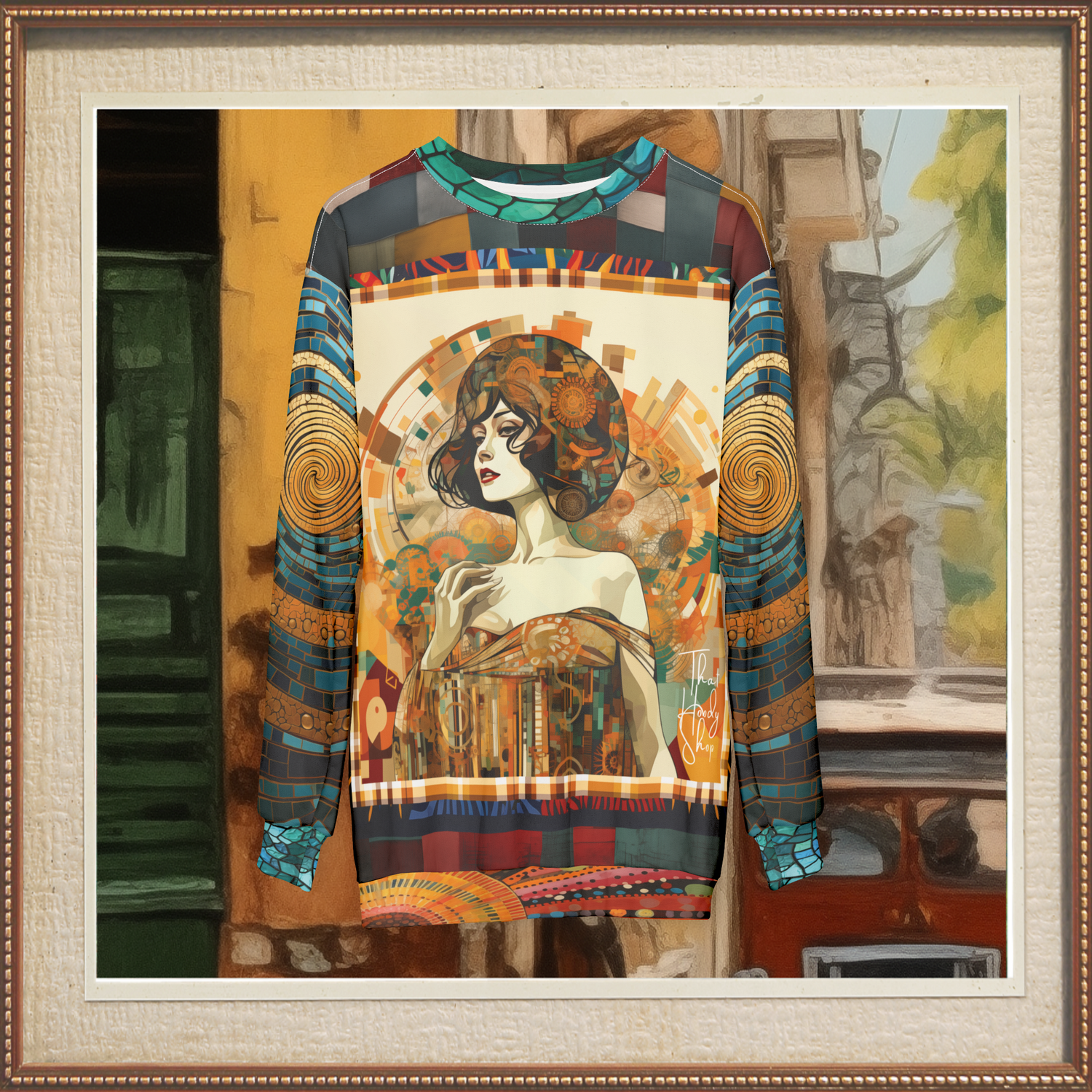 Golden Girl of Flapping Mosaic Print Unisex Sweatshirt (Gold Label)