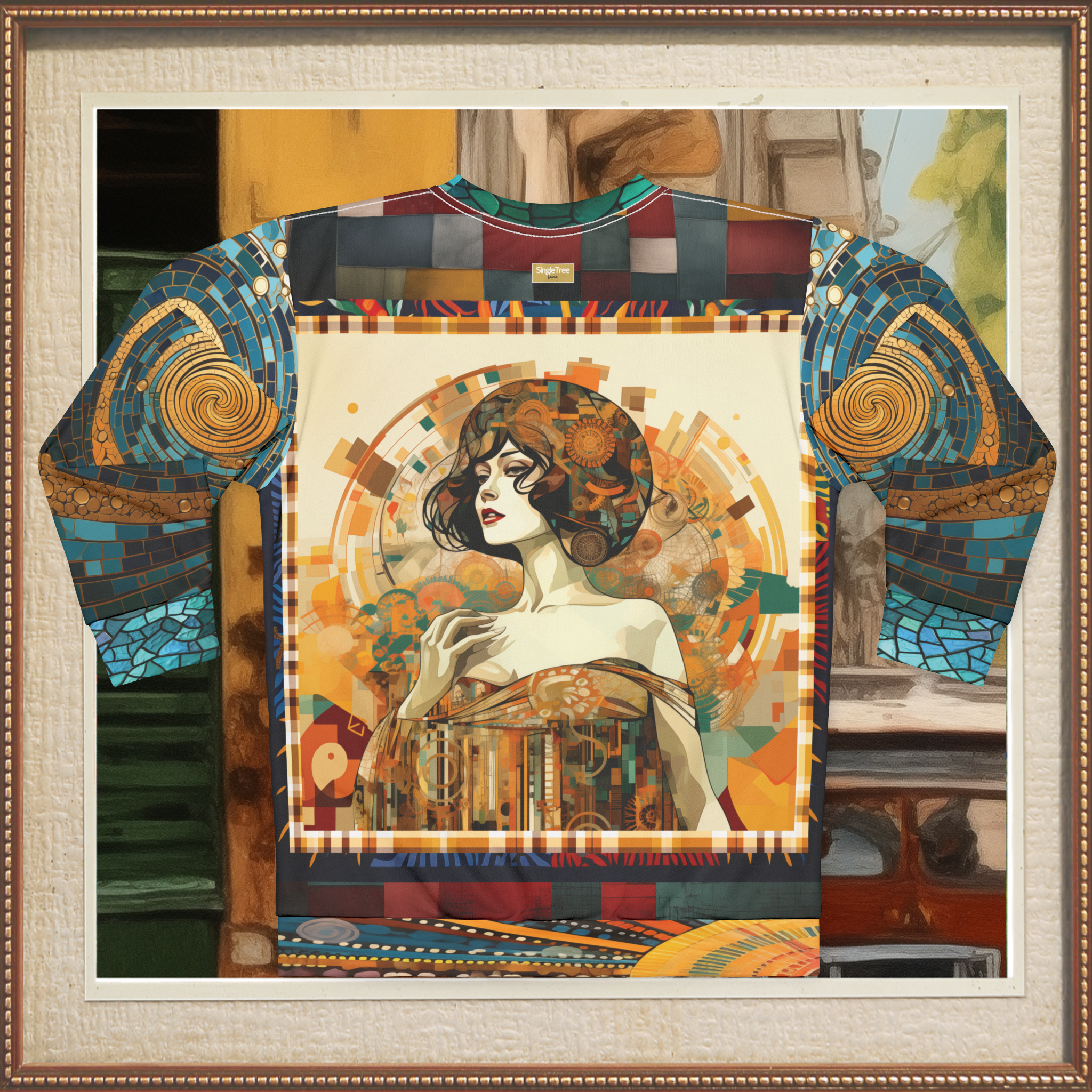 Golden Girl of Flapping Mosaic Print Unisex Sweatshirt (Gold Label)