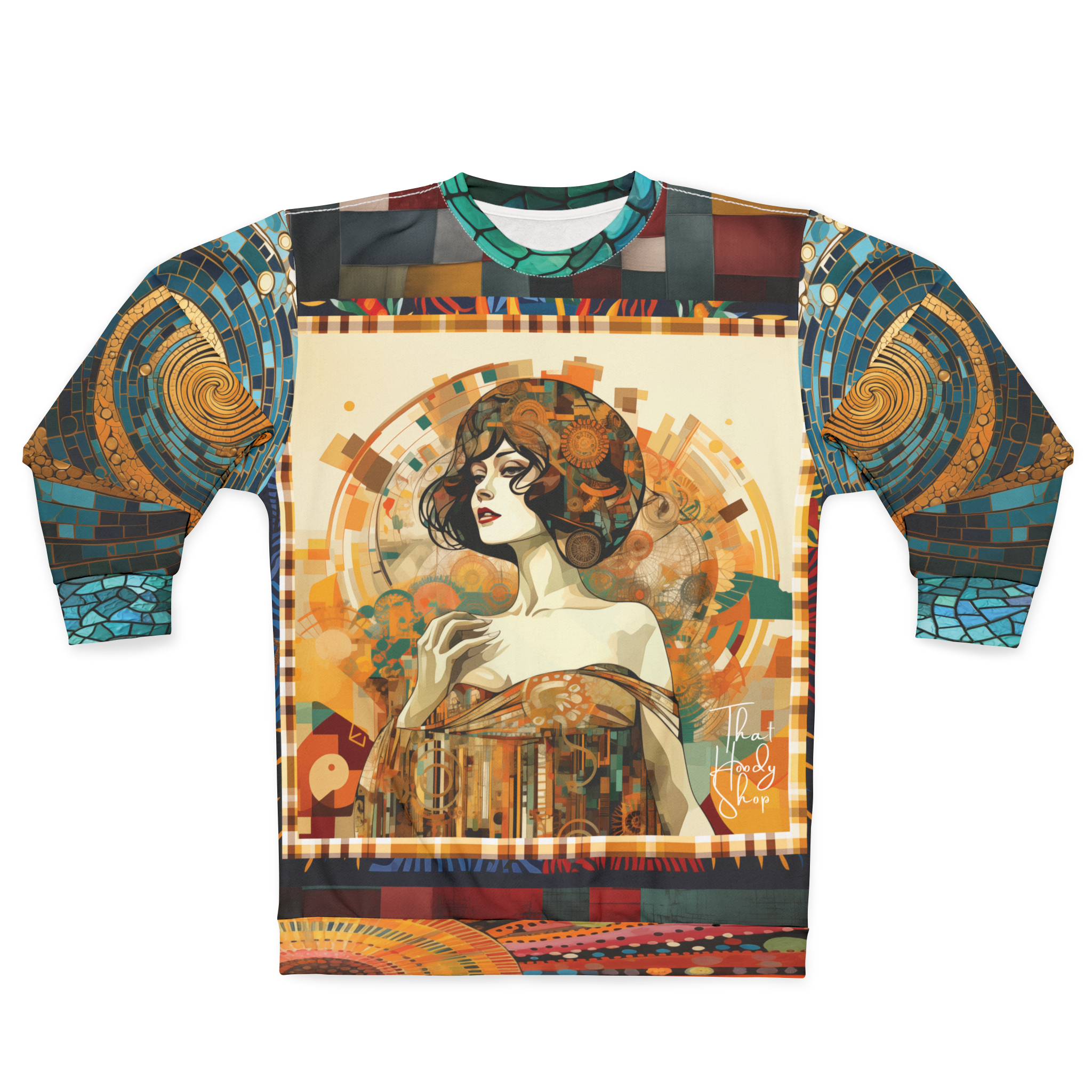 Golden Girl of Flapping Mosaic Print Unisex Sweatshirt (Gold Label)