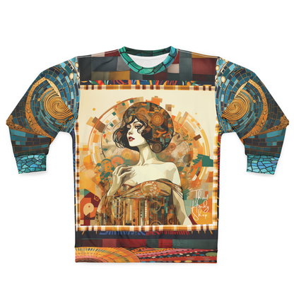Golden Girl of Flapping Mosaic Print Unisex Sweatshirt (Gold Label)