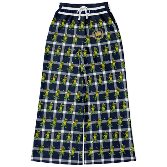 Gator Goes Golfing in Plaid Eco-Poly Wide Leg Pants