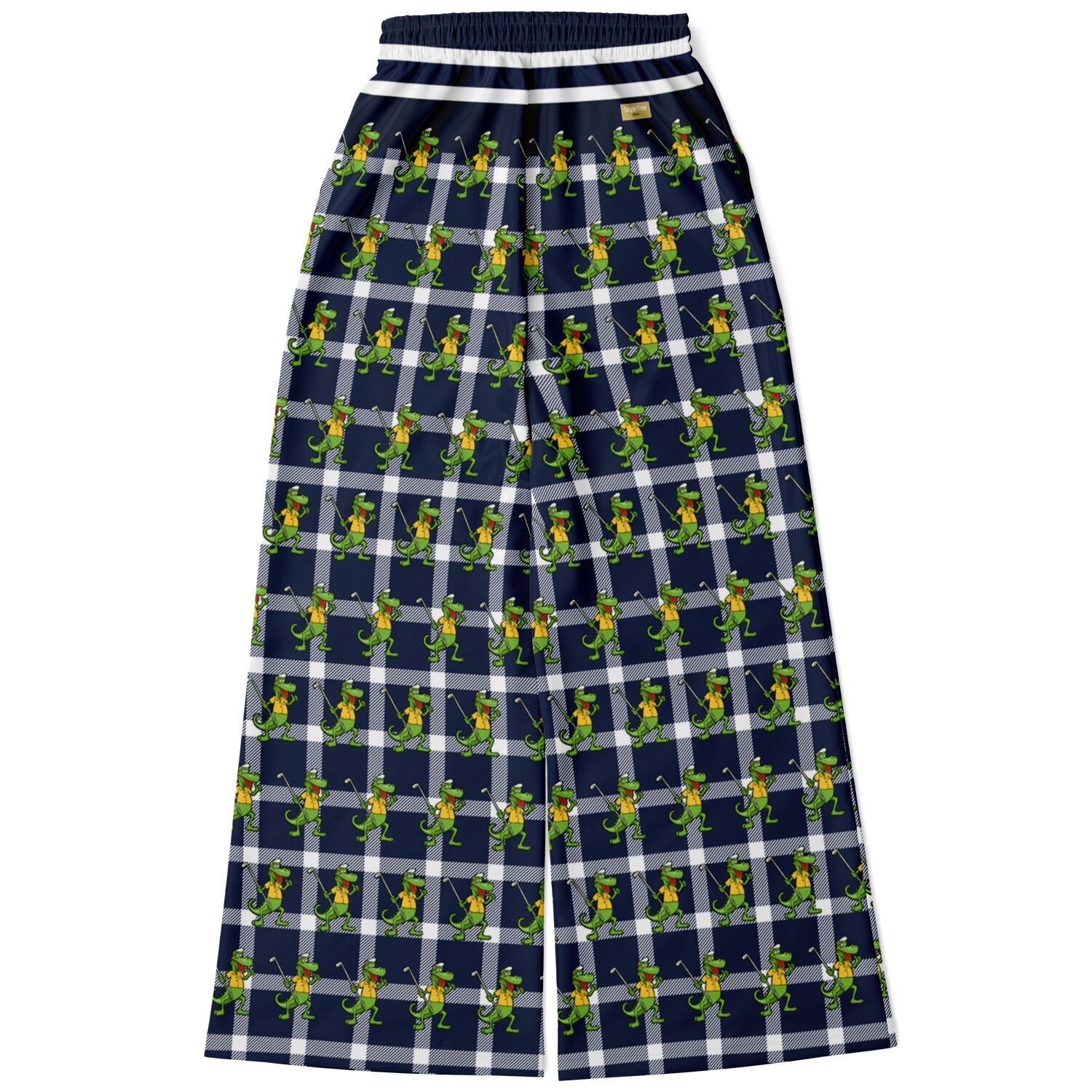 Gator Goes Golfing in Plaid Eco-Poly Wide Leg Pants