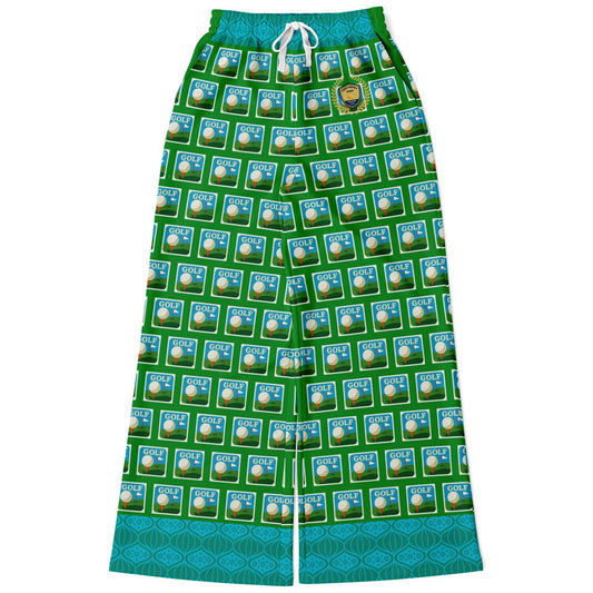 Golf - Hole in One in Green with Chinese Lantern Eco-Poly Wide Leg Pants