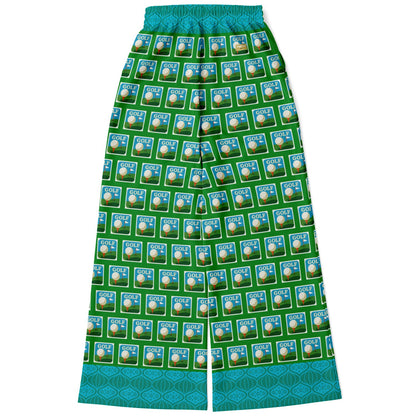 Golf - Hole in One in Green with Chinese Lantern Eco-Poly Wide Leg Pants