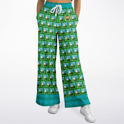 Golf - Hole in One in Green with Chinese Lantern Eco-Poly Wide Leg Pants