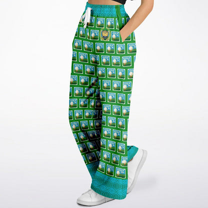 Golf - Hole in One in Green with Chinese Lantern Eco-Poly Wide Leg Pants