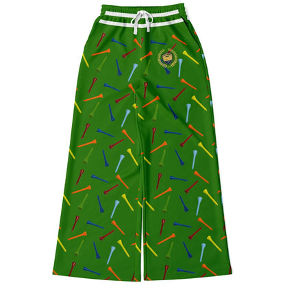 Golf Tee Time in Green Eco-Poly Wide Leg Pants
