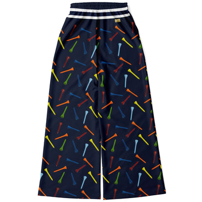 Golf Tee Time in Navy Blue Eco-Poly Wide Leg Pants