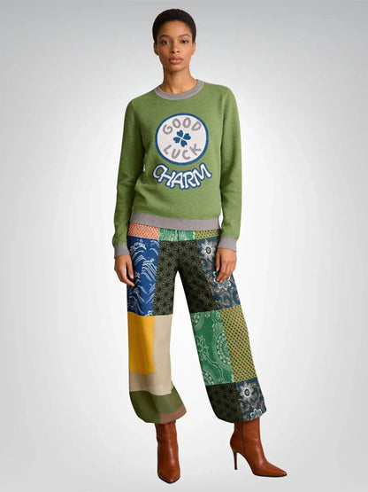 Razzamatazz Vintage Patchwork Eco-Poly Wide Leg Pants