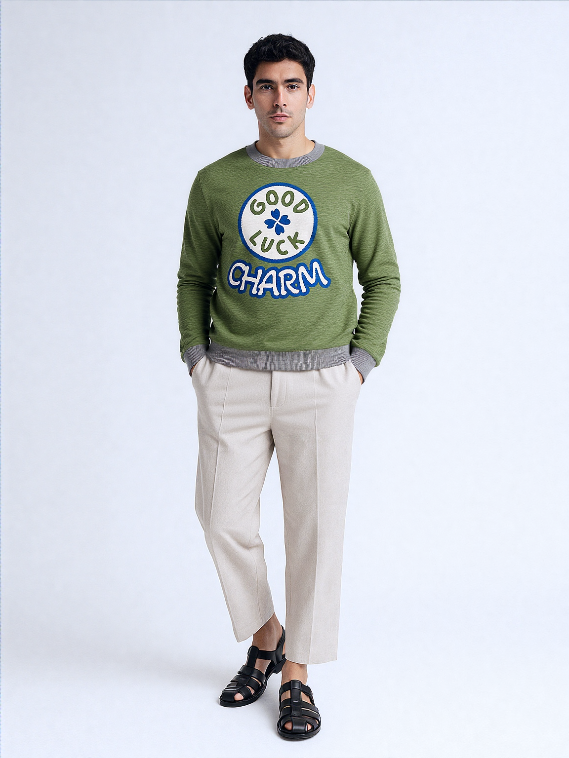 Good Luck Charm Knitted Crewneck Sweater