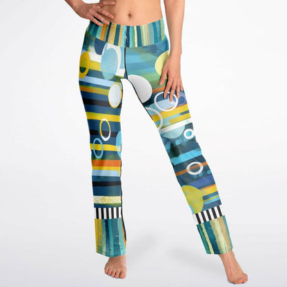 Greek Isles Blue Geometric Flare Leggings