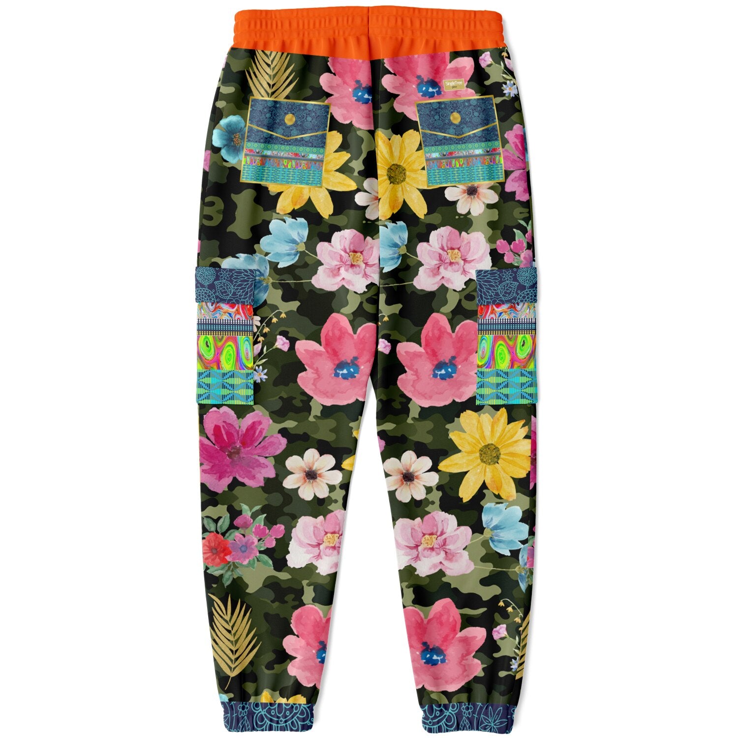 Green Floral Camo Eco-Poly Cargo Joggers