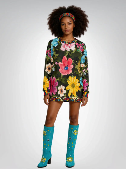 Green Floral Camo Unisex Sweatshirt (Gold Label)