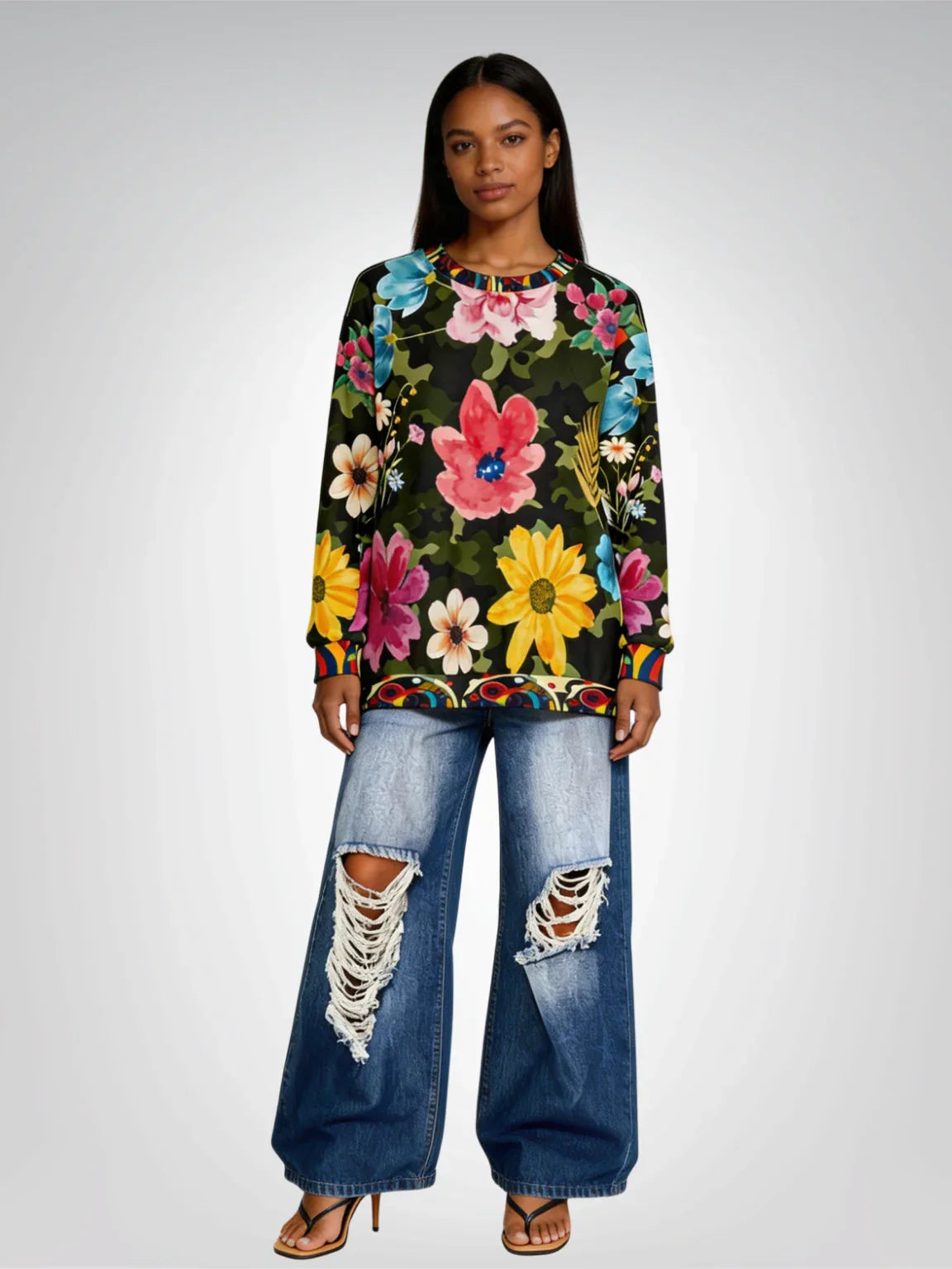 Green Floral Camo Unisex Sweatshirt (Gold Label)