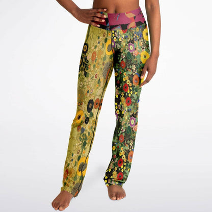 Green Forest Fairy Floral Flare Leggings