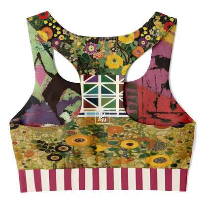 Green Forest Fairy Floral Padded Sports Bra