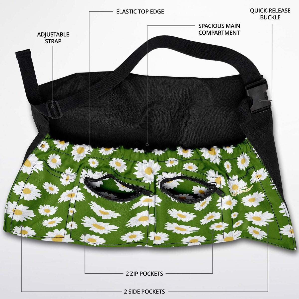 Green in My Daisies Floral Garden Harvest Bag