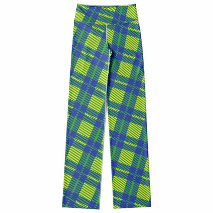 Green Pepper Tartan Plaid Flare Leggings