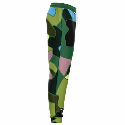 Green Purpalicious Camo Eco-Poly Unisex Joggers