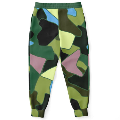 Green Purpalicious Camo Eco-Poly Unisex Joggers