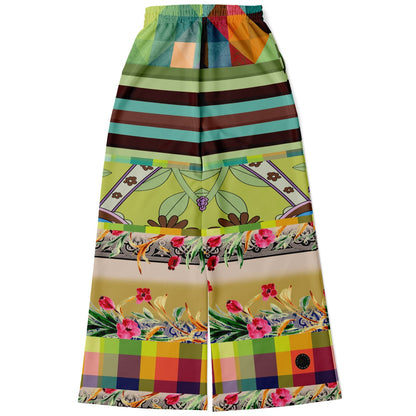 Green Soho Apple Striped Eco-Poly Wide Leg Pants