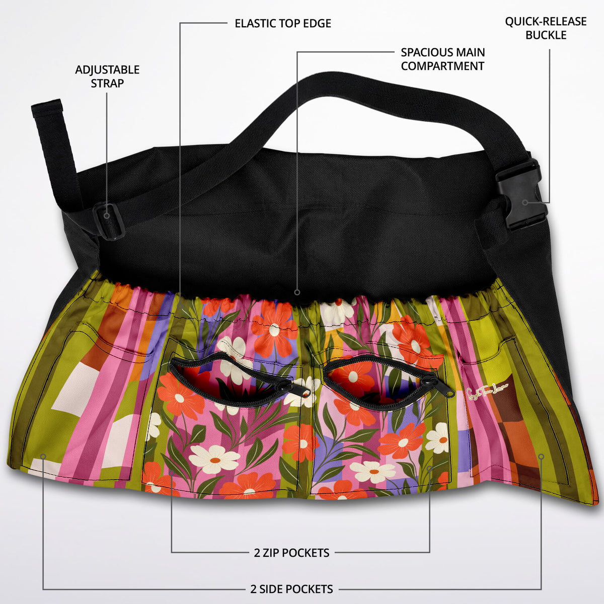 Groovy Blooms &amp; Blocks in Bright Lights Garden Harvest Bag