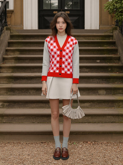 Groovy Disco Lantern Afterglow in Strawberry Sherbet Knitted Cardigan