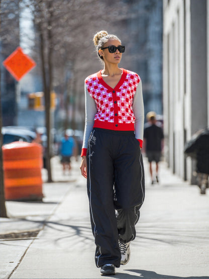 Groovy Disco Lantern Afterglow in Strawberry Sherbet Knitted Cardigan