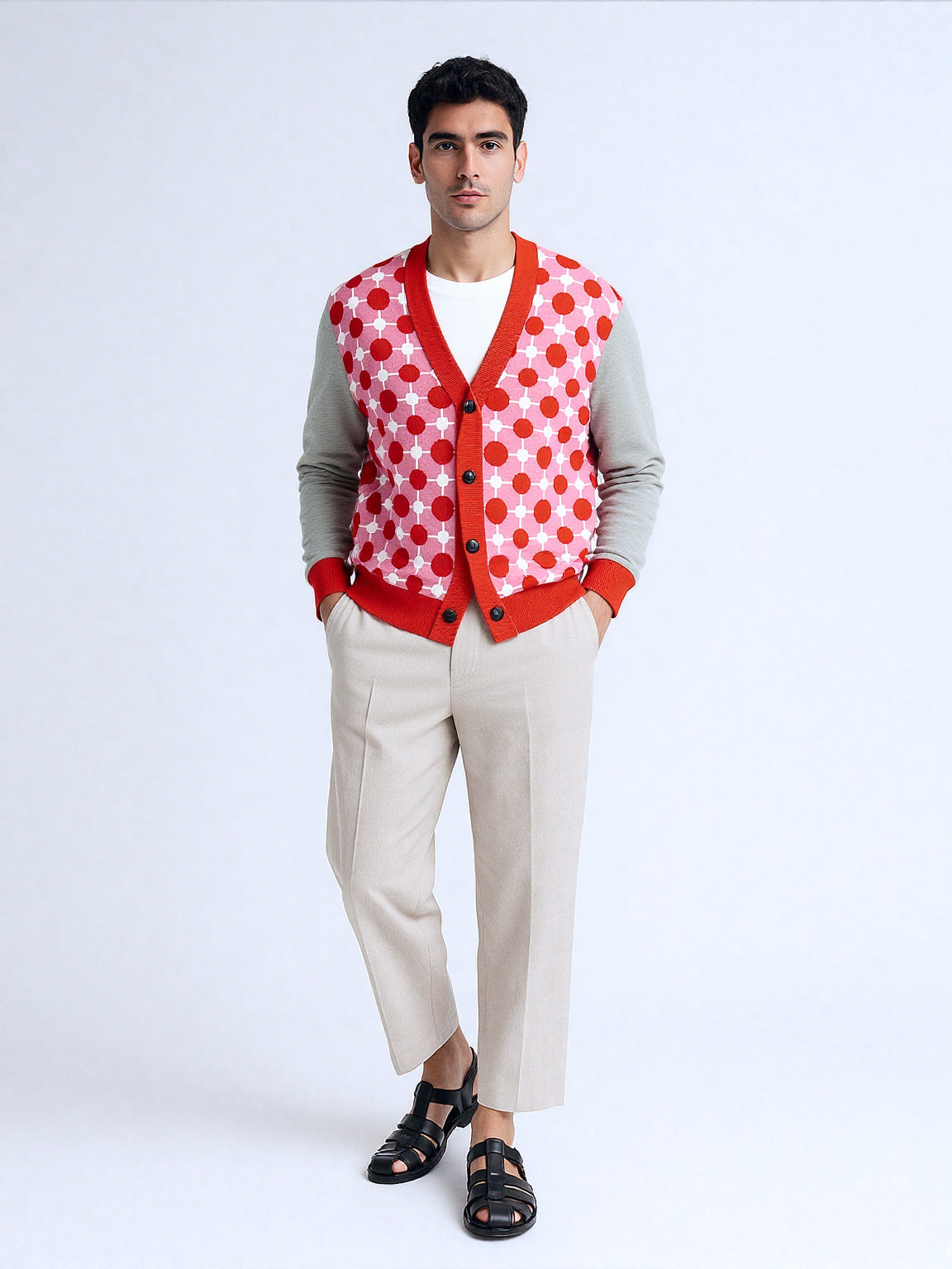 Groovy Disco Lantern Afterglow in Strawberry Sherbet Knitted Cardigan