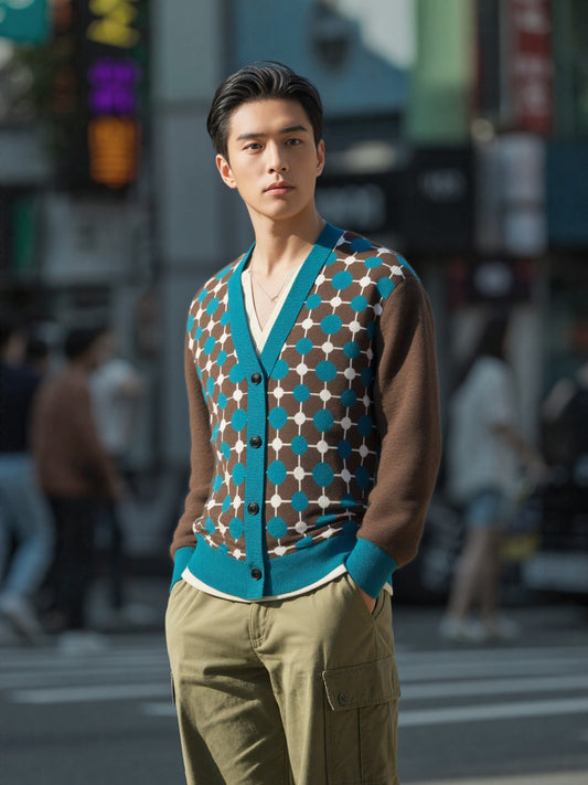 Groovy Disco Lantern Afterglow in Brown Knitted Cardigan