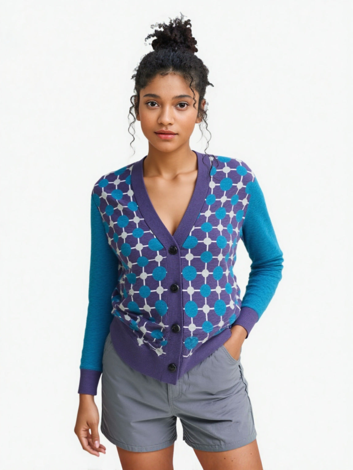 Groovy Disco Lantern Afterglow in Purple Knitted Cardigan