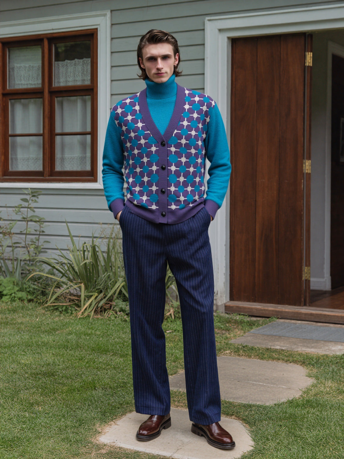 Groovy Disco Lantern Afterglow in Purple Knitted Cardigan