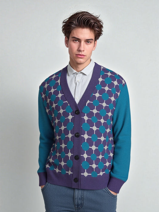 Groovy Disco Lantern Afterglow in Purple Knitted Cardigan