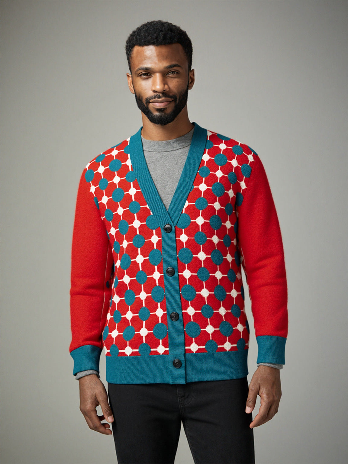 Groovy Disco Lantern Afterglow in Red Knitted Cardigan