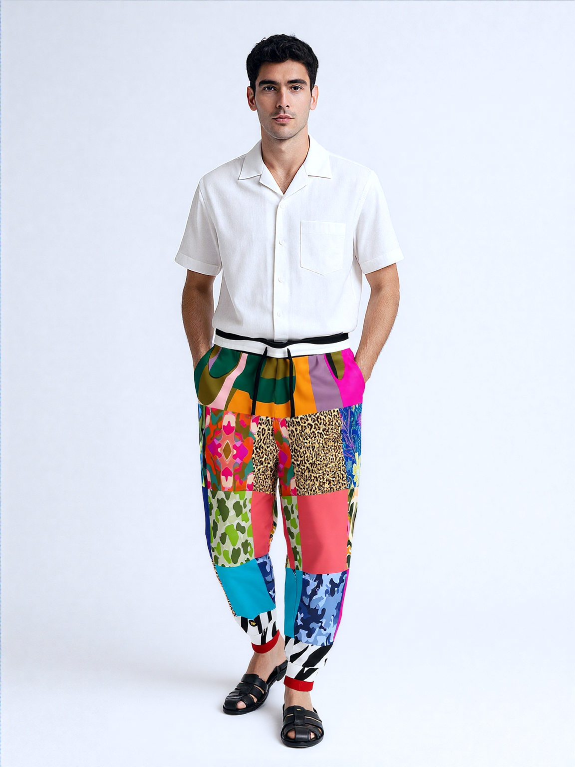 Gypsy Cheetah Multicolor Patchwork Eco-Poly Unisex Joggers