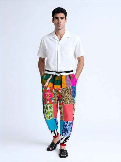 Gypsy Cheetah Multicolor Patchwork Eco-Poly Unisex Joggers