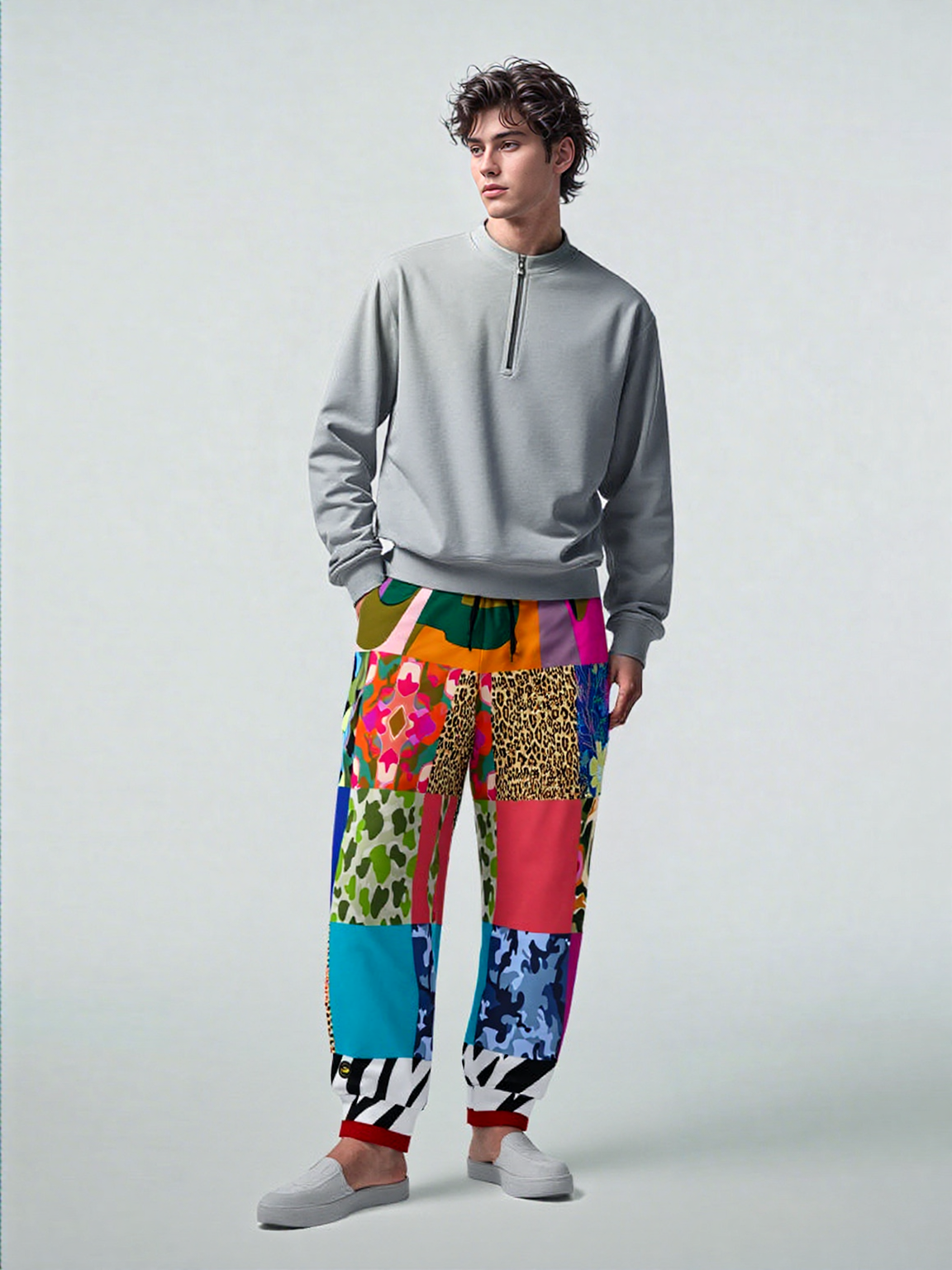 Gypsy Cheetah Multicolor Patchwork Eco-Poly Unisex Joggers