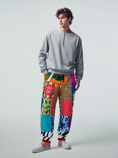 Gypsy Cheetah Multicolor Patchwork Eco-Poly Unisex Joggers